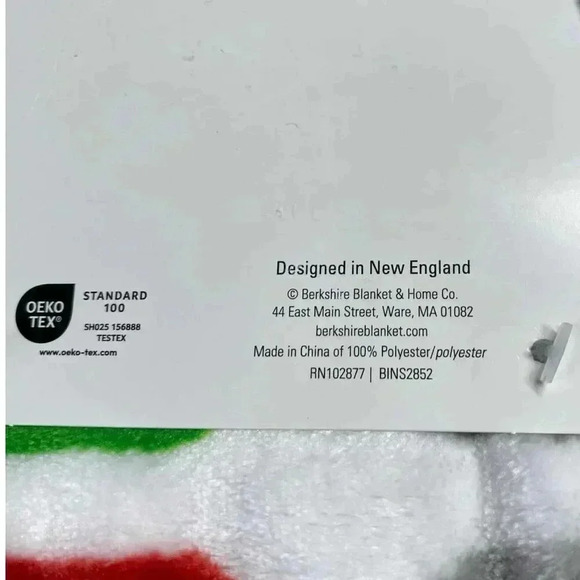 Peanuts Snoopy Woodstock Christmas Holiday Throw Blanket 50x70 Winter Wreath - Picture 4 of 4